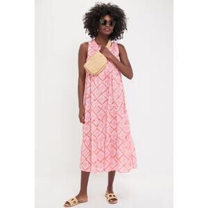 TUCKERNUCK BEACH Coral Medallion Salty Paloma Caftan Size S NWT